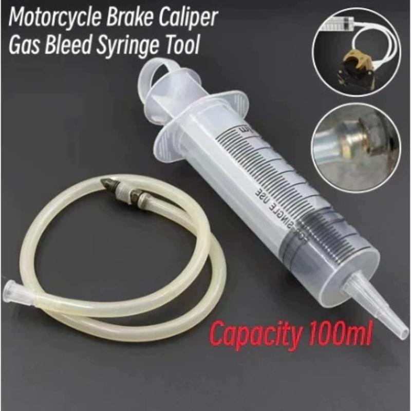 Brake Bleeder Kit - 100 ミリリットルユニバーサルオートバイブレーキキャリパーガスブリーダーシリンジツールポータブルキット屋外バイク緊急修理用