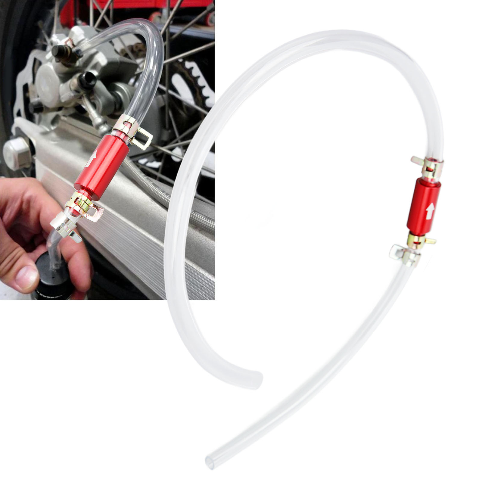 Brake Bleeder Kit - 2 個ブレーキブリーダーホース 6 ミリメートル一方向チェックバルブチューブブリーディングツールキット耐摩耗性ユニバーサルオートバイ車用