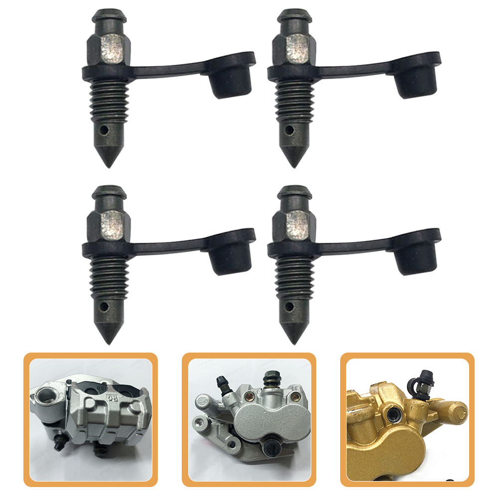 Brake Bleeder Kit - プレミアムステンレス製バイクブレーキブリーダーネジキャップキット（オートバイキャリパーブリードバルブ排気ボルトオイルドレン用）1セット