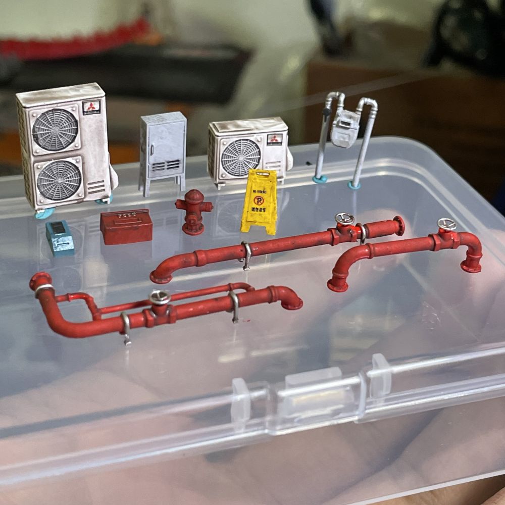Auto Repair Shop Japan - ジオラマ 1:64 エアコンモデル改造修理ガレージ自動車修理工場シーンコレクタブルミニチュアフィギュアアクセサリー