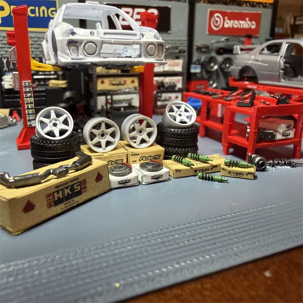 ジオラマ 1:64 ハブキャリパーモデル改造修理ガレージ自動 - Auto Repair Shop Japan のレビューと価格