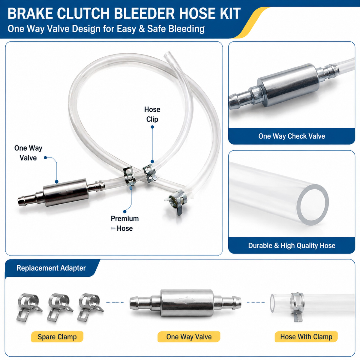 PINMOAP ブレーキエア抜きホース（ワンウェイバルブ付き - Brake Bleeder Kit のレビューと価格