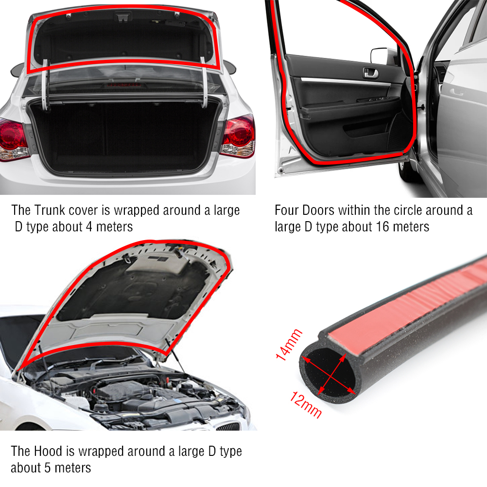 4 メートル DType ゴム車体シールストリップシールウェ - Auto Body Filler のレビューと価格