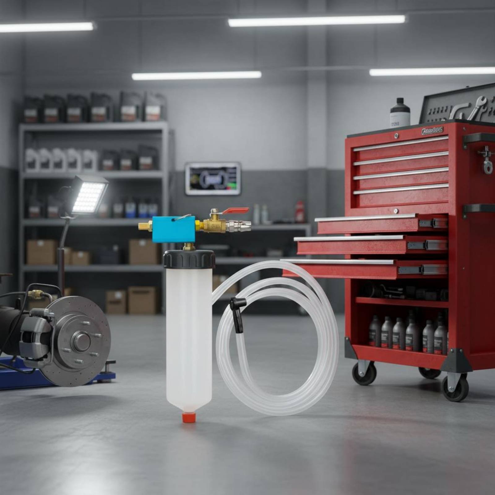 空気圧ブレーキブリーダー エアレス充填ブレーキフルード交換機 - Brake Bleeder Kit のレビューと価格